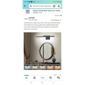 AXOTEXE 22.8 inch 180 degree rotatable Bathroom Light Gold Bathroom Vanity